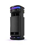 Sony ULT Tower 10 - Ultimativer Bluetooth-Party-Lautsprecher mit ULT Power Sound, ultimativem Deep BASS, X-Balanced-Lautsprechern, 360 LED, Party-Funktionen, drahtlosem Mikrofon, rollbar - Schwarz