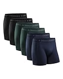 DANISH ENDURANCE Herren Boxershorts, 6 Pack, Retroshorts aus weicher Baumwolle (Mehrfarbig (2X Schwarz, 2X Grün, 2X Blau Melange), X-Large)