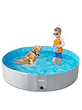 Toozey Hundepool für Große & Kleine Hunde, 80cm / 120cm / 160cm Faltbare Hunde Pools, Planschbecken für Kinder und Hunde, Hundebadewanne, Sicher & Umweltfreundlich