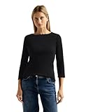 Cecil Damen Basic Boatneck T-Shirt, Black, M