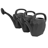 3er Set Designer-Gießkanne 10L, Geometrische Eleganz für anspruchsvolle Gärtner, Farbe Anthrazit, Made in EU