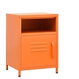 Bulliing Nachttische 2 STK. Nachtschrank Bedside Table Beistellschrank Night Stand Orange 35x35x51 cm Stahl