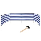 Garronda Strand Windschutz Sichtschutz 8m lang Plus Gummihammer GAEX001 (Streifen, 8 m)