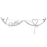 Strass Brille Halbrahmen Glitzernd Keine Linse Gesicht Schmuck Kristall Brillenrahmen für Frauen Coole Mädchen Brillenrahmen