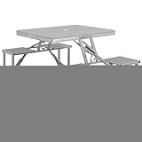 Outsunny Campingtisch Klapptisch mit 4 Stühle Klappbarer Gartentisch aus Aluminium leicht Multifunktionstisch 4 Personen Beistelltisch für Garten Terrasse Balkon 85,5 x 135cm Grau