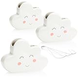 com-four® 3X Luftbefeuchter Heizung - Heizkörper Luftbefeuchter Wolke - Heizung Wasserverdunster aus Keramik im lustigen Wölkchen Design - 300 ml
