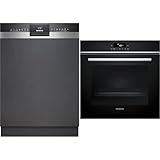 Siemens iQ300/300 Set: Teilintegrierter Geschirrspüler 60cm + Einbau-Backofen mit Air Fry, Pyrolyse, LED-Touch