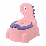 VEIYI Töpfchen Kinder Toilettensitz Babytopf Lerntöpfchen Dinosaurier Babytoilette Toilette Kinder Baby Kindertoilette mit Rückenlehne, Anti-Rutsch (Rosa)