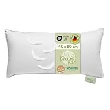 DREAMSTAR Daunenkissen 40 x 80 cm | 3-Kammer Daunenkopfkissen | Kopfkissen 40 x 80 Daunen & Federn | Kissen ÖKO-TEX | Top Hotelqualität | Allergiker geeignet