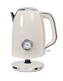 Wasserkocher Retro Style - Nostalgia 170, 1850-2200 Watt, 1,7 Liter, Edelstahlgehäuse, Wasserstandsanzeige, Wassertemperaturanzeige, automatische Abschaltung, 360° kabellos, Teil der Nostalgia Serie