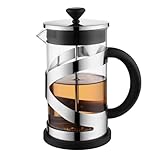 French Press Kaffeebereiter, Edelstahl, Borosilikatglas, inklusive 3 Filtern, multifunktionale Kaffeekanne, ideal für Camping