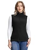 Outdoor Ventures Damen Fleece Weste Outdoor Ultraleichte Polar Fleeceweste Dünne Luafwesten für Frauen Ärmellos Jacke mit Taschen Frühlings Herbst für Laufen Wandern Camping, Schwarz M
