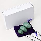 AOWNE Yoni Egg Rosenquarz Jade Eier Ball Frauen Kegel Übung Massage mit Geschenk-Box, moderat