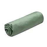 STOF Spannbettlaken, Größe 180 x 200 cm, große Spannhöhe 30 cm, Baumwoll-Perkal, 100% Baumwolle, Öko-Tex Zertifiziert, Farbe Grün, Modell Elysée – Bettwäsche für Zuhause, weich und bequem