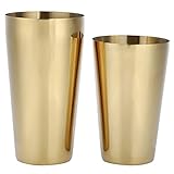 Spiegel – poliertes Gold/Silber/Roségold Cocktail-Shaker-Set, lebensmittelecht, korrosionsbeständig, Barzubehör, für Zuhause (Gold)