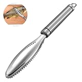 Luvan Edelstahl Fischentschupper, Fischentschupper Entferner Schnelles Entfernen Fisch Reinigung Schäler Fischentschupper Sägezahn Fisch Entschupper Werkzeug für Küche, Meeresfrüchte Märkte