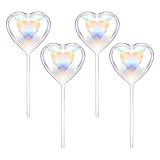 Kleine Pflanzen Gießkugeln 2/4Pcs Pflanze Wasser Dosen Automatische Selbst Bewässerung Globen Glas Pilz Herz Form Bewässerung Tropfer Gerät Hause Garten. (Color : 4Pcs Heart)