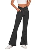Desol V Cross Schlaghose Jeanshose Damen, High Waist Jeans Damen Stretch mit 4 Taschen, Flared Jeans, Bootcut Hose Damen für Party, Freizeit