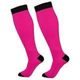 CHIFIGNO Herren Blau Rosa Farbverlauf Zirkulation Socken Lustige Hohe Socken Crew Socken Athletic Socken für Damen Herren Geschenk, Rose, Einheitsgröße