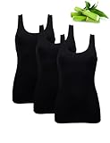 Basic Treasure 3er-Pack Unterhemden Damen, Spaghettiträger Top Damen, Premium Bambus Unterhemd Damen, Luftiges und dünnes (DE/NL/SE/PL, Alphanumerisch, M, Regular, Regular, Schwarz | Tank Top)