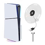 DUEQID Vertikaler Standfuß für PS5 Slim,Vertikal Ständer mit LED-Umgebungslicht kompatibel mit PS5 Slim Digital/Disc Edition