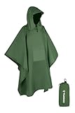 TOMSHOO Regenponcho für Herren, Regencape, Wander-Poncho, Fahrradponcho, 3-in-1, multifunktional