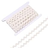 NBEADS 15 Yards Biegen Fransen Trim, 10mm Zig Zag Baumwolle Trim Gewebtes geflochtenes Gewebe Gurtband Rand Spitze Farbband für DIY Nähen Kunsthandwerk Geschenkverpackungen Zubehör