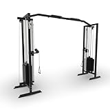 SUPRFIT - Kabelzug Fitness Kraftstation für zuhause inkl. Steckgewichte bis 81kg Zuglast pro Seite - Robuste Kabelzugstation mit Klimmzugsstange & Griffen für Diverse Übungen im Homegym - 298x216cm