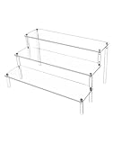 QWORK® 3-Stufig Acryl Display Ständer aus 4 mm Starker Acrylplatte - 30x21x15cm - Transparente Acryl Display Riser Regal für Figuren, Schmuck, Cupcake, Lippenstift, Nagellack, Gewürz