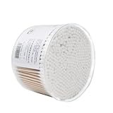 500 Stück Wattestäbchen, Wattestäbchen Bambus mit Doppelrunde Dicke Spitzen, Bamboo Cotton Swab, Ohrstäbchen Bambus, Bamboo Cotton Bud, Bambus Ohrstöpsel Wattestäbchen für Make-Up Schmuck und Ohren