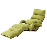 Faltbares Lazy Schlafsofa,Verstellbarer Boden Stuhl Chaise Lounge mit Armlehne und Fußstütze,Klappbarer Boden Gaming Stuhl,Für Lesen Wohnzimmer Schlafzimmer Indoor Faltbares Faules Sofa ( Color : Gree