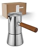 LAMBDA COFFEE® Espressokocher Induktion geeignet 300ml Edelstahl 5-6 Tassen I Outdoor Mokkakanne | Espresso Maker Kaffeebereiter