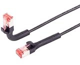 0,5 M Netzwerkkabel 5 Stück Cat.6A Patchkabel biegsame Kabeltülle 90 Grad in alle Richtungen - RJ45 Stecker - 10 Gbit/s - Hochflexibles Ethernet Kabel für LAN DSL Server Switch Router Schwarz