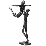 Supaway Gusseisen Paar Figur Statue Mann Frau Schwarz Abstrakte Figuren Paar Liebe Skulptur Vintage Metallpaar Statue Tanzpaar Paar Statue Geschenk zum Geburtstag Hochzeit Hochzeitstag,14,5x4,5x22 cm