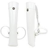 PYMUST 1 Stück Bogenschießen Köcher Leder Pfeiletasche Schulter-Rücken Verstellbarer Gurt für LH/RH Dschungel Wildjagd Schießtraining (Weiß)