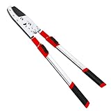 GARTOL Hochleistungs Amboss Gartenschere,72-105 cm Teleskopstiel mit 6 verstellbaren Positionsanschlägen, doppelter Ratschenmechanismus, konzipiert für trockenes Holz, Schnitt 50 mm