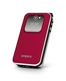 Emporia - JOY LTE - Big Button 4G FLIP Handy, ideal für ältere Menschen - Entsperrter, großer 2,8-Zoll-Bildschirm, externer Bildschirm, 2-MP-Kamera, Rot