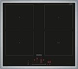 Siemens ED645HQC1E iQ500, Smartes Induktionskochfeld, 60 cm, Schwarz, Mit Rahmen aufliegend, Kombi-Induktion, TouchSlider, Bratsensor Pro – Kochen ohne Anbrenngefahr, Flachrahmen