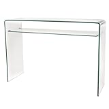 Riess Ambiente Design Konsolentisch FANTOME 100cm Glas transparent mit Ablage