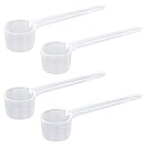 4 Stück Messlöffel 5g 10ml Transparent Kunststoff Dosierlöffel mit Skala, für Proteinpulver, Kaffee, Milchpulver, Backen, Kochen, Messung, Waschpulver, Geschirrspüler