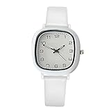 Damen-Armbanduhr, quadratisch, Silikon, einfach zu lesen, elegantes Schmuckzubehör, stylisches Schmuckstück für Schule, Prüfungen und den täglichen Gebrauch, schwarz, Se référer au descriptif, Siehe