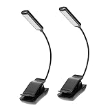 KITANDOVE 2 Sets Musik Licht Clip LED Clip Lampe Musik Score Lampe Notenständer Lampe LED Leselampe Musik Score Clip Licht Wiederaufladbare LED Lampe LED Leselicht Nachttisch