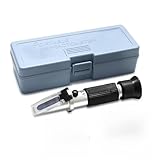 RDVXI Refraktometer, Handprüfgerät 4-in-1 Refraktometer ATC-Batterie mit Hülle for Motoröl Glykol Frostschutzmittel Gefrierpunkt Auto