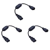 VENOAL 3X Spezielles Pdu Usv Netz Schnur Kabel, Iec 320 C14 Bis C13 mit Ein/Aus Schalter 30 cm Schwarz