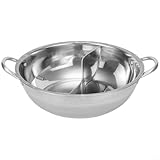 Doppeltopf Edelstahl Hot Pot 28cm, Induktion kompatibler Hotpot, Edelstahl Hot Pot, Gasherd kompatibler Topf, für Suppen Kochen und Hot Pot (30cm)