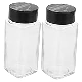 2Stücke Transparente Gewürzgläser Salzstreuer für Aufbewahrung von Gewürzen Salz Pfeffer Deckel und Sicherem Verschluss
