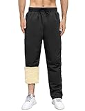 Nadeer Jogginghose Herren Thermo Gefütterte Hosen, Skihose Outdoorhose Wasserdicht Arbeitshosen, Männer Winddicht Winterhose Warm Softshellhose mit Kordelzug, Zwei Taschen