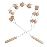 BESTYASH Holz massage gerät Massagegerät fit Muskel tief Reflexzonenmassage kreisförmig Therapie für Rollenseilwerkzeug Massagerolle Rollseil Holzmassagewalze Körpermassagegurt hölzern