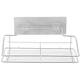 Veemoon Wandmontiertes Edelstahl Ablagegestell Rostfrei Starke Tragkraft Platzsparend für Bad und Küche Geeignet zur Aufbewahrung von Toilettenartikeln und Küchenutensilien