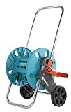 Gardena CleverRoll Schlauchwagen S - Schwarz, Kunststoff, 1 Regal, 1 Rad, Starr, Schlauchloser Reifen, Höhenverstellbarer Griff, Abgewinkelter Schlauchanschluss - Garten